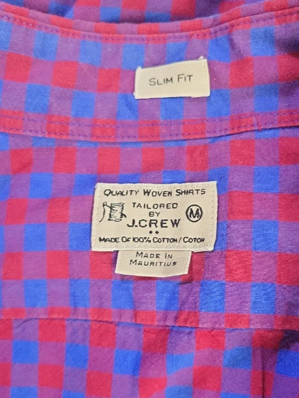 J. Crew Blue and Purple Checked Button-Down Shirt